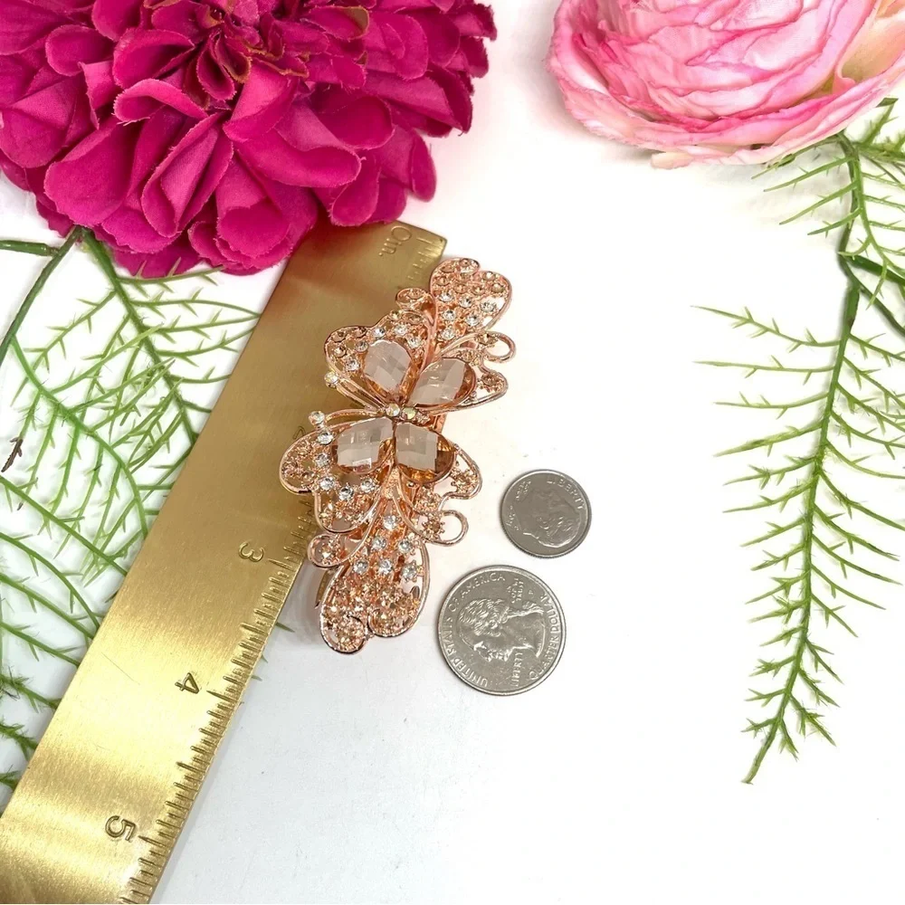 NEW⚜️Butterfly Gold Crystal Embellished Hair Clip